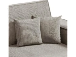 Canapé D'angle Réversible Et Convertible 3 Places Avec Coffre Isaac Mini Velours Côtelé Taupe -Deco.fr Soldes Boutique canape 13614247