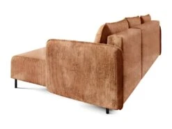 Canapé D'angle Réversible Et Convertible 3 Places Avec Coffre Robin Velours Côtelé Orange Brique -Deco.fr Soldes Boutique canape 13614277