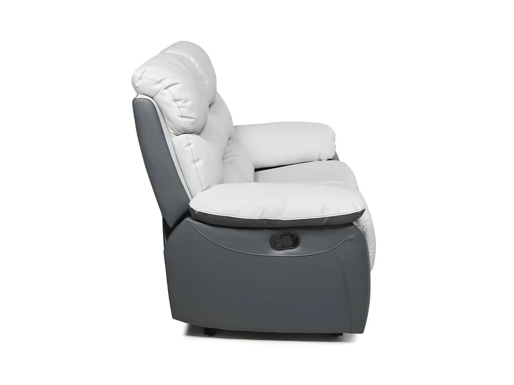 Canapé 2 Places Relax Manuel - Simili Gris Clair Et Gris Foncé - SOBRAL 5 Canapé 2 Places Relax Manuel - Simili Gris Clair Et Gris Foncé - SOBRAL – Image 5