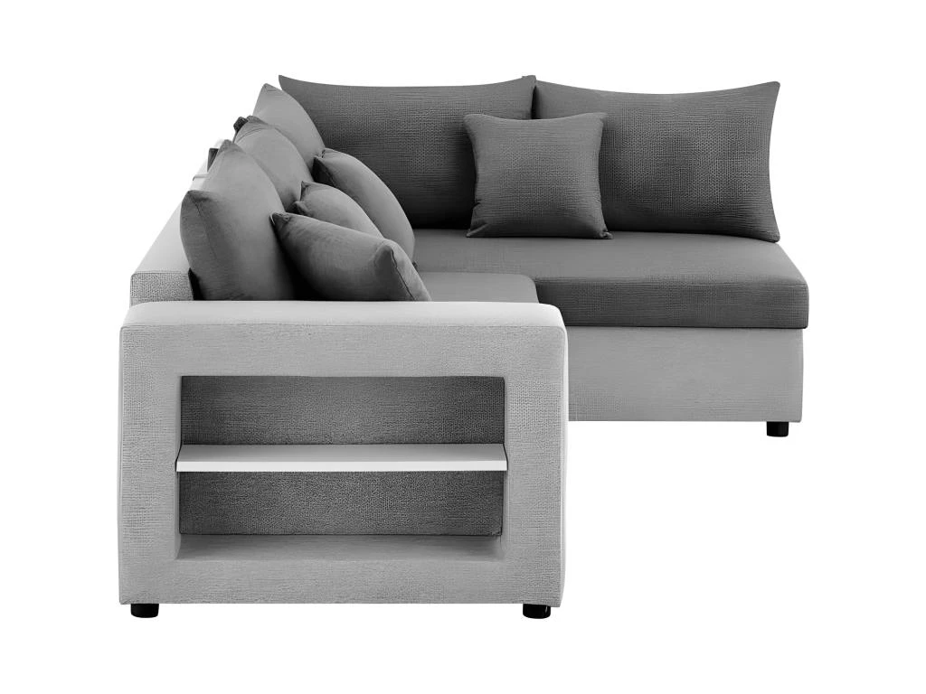 Canapé D'angle Convertible Droite + Coffre De Rangement - Gris Foncé Et Clair - FL ASH 5 Canapé D'angle Convertible Droite + Coffre De Rangement - Gris Foncé Et Clair - FL ASH – Image 5