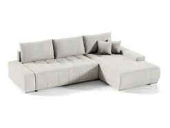 Canapé D'angle Convertible Droit 4 Places Avec Coffre Jonas Crème