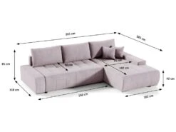 Canapé D'angle Convertible Droit 4 Places Avec Coffre Jonas Rose 9 Canapé D'angle Convertible Droit 4 Places Avec Coffre Jonas Rose -Deco.fr Soldes Boutique canape 14018409