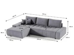 Canapé D'angle Convertible Gauche 4 Places Avec Coffre Jonas Gris Foncé -Deco.fr Soldes Boutique canape 14018469