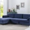Canapé D'angle Gauche Convertible En Velours Côtelé Bleu Foncé ALEXANDRA 17 Canapé D'angle Gauche Convertible En Velours Côtelé Bleu Foncé ALEXANDRA -Deco.fr Soldes Boutique canape 14223681