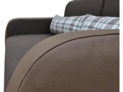 Canapé 2 Places Convertible Déplimousse En Tissu Et Simili VILO - Blanc Et Gris -Deco.fr Soldes Boutique canape 142482