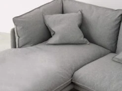 Canapé D'angle Gauche En Tissu Gris Clair LESPI -Deco.fr Soldes Boutique canape 14371041