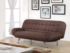 Canapé Convertible Clic-clac En Tissu BERRY - Prune -Deco.fr Soldes Boutique canape 144488