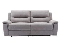 Canapé 3 Places Relax électrique En Tissu Gris Clair URSULA II -Deco.fr Soldes Boutique canape 14455309