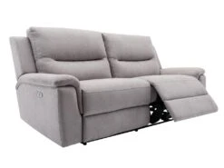 Canapé 3 Places Relax électrique En Tissu Gris Clair URSULA II -Deco.fr Soldes Boutique canape 14455317