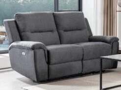 Canapé 2 Places Relax électrique En Tissu Anthracite URSULA II 17 Canapé 2 Places Relax électrique En Tissu Anthracite URSULA II -Deco.fr Soldes Boutique canape 14455353