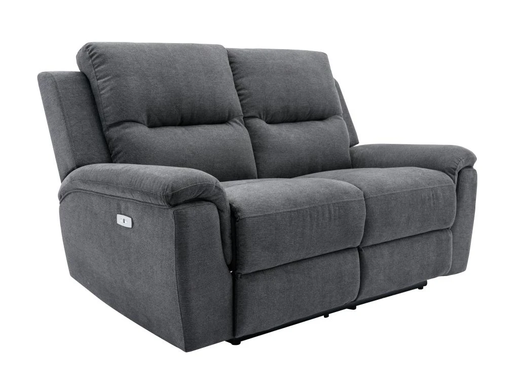 Canapé 2 Places Relax électrique En Tissu Anthracite URSULA II 2 Canapé 2 Places Relax électrique En Tissu Anthracite URSULA II – Image 2