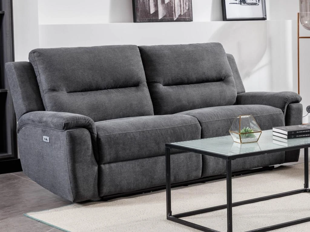 Canapé 3 Places Relax électrique En Tissu Anthracite URSULA II 9 Canapé 3 Places Relax électrique En Tissu Anthracite URSULA II – Image 9