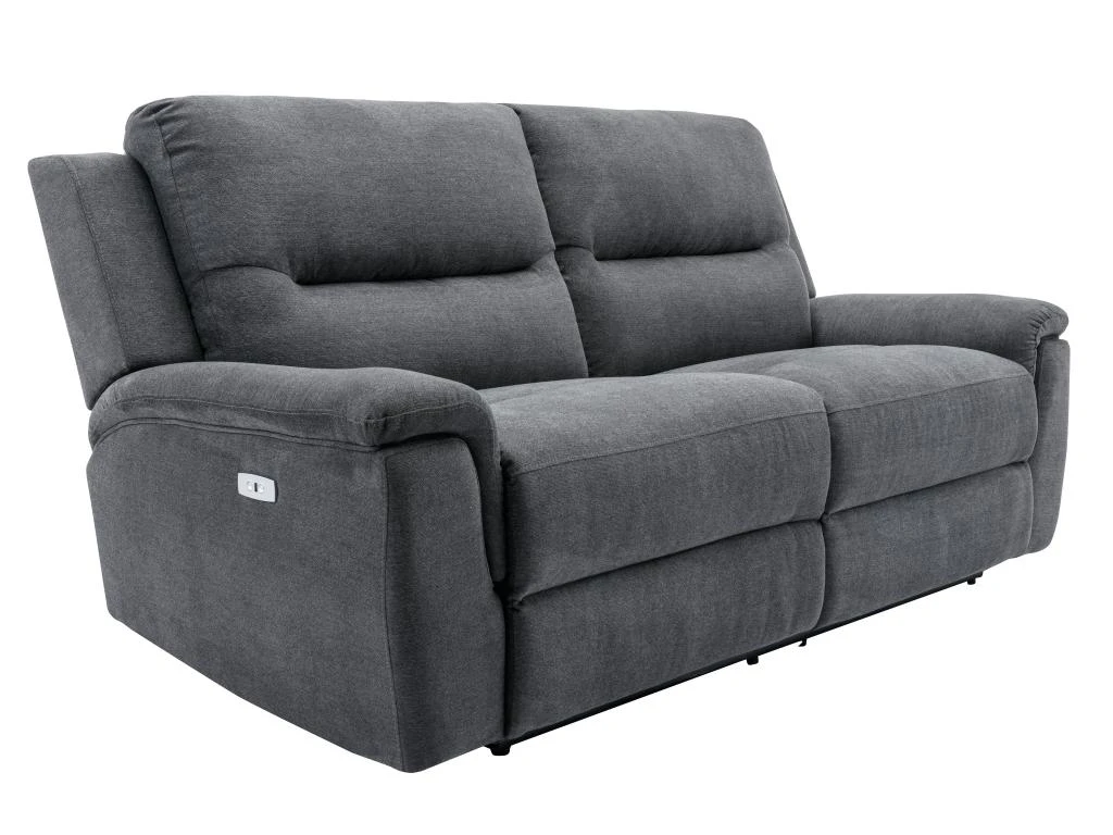 Canapé 3 Places Relax électrique En Tissu Anthracite URSULA II 2 Canapé 3 Places Relax électrique En Tissu Anthracite URSULA II – Image 2