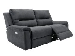 Canapé 3 Places Relax électrique En Tissu Anthracite URSULA II 12 Canapé 3 Places Relax électrique En Tissu Anthracite URSULA II -Deco.fr Soldes Boutique canape 14455387