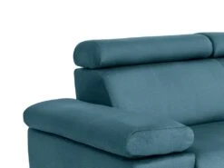 Canapé D'angle Droit Convertible En Velours Bleu Canard Avec Têtières ELIKIA -Deco.fr Soldes Boutique canape 14461089