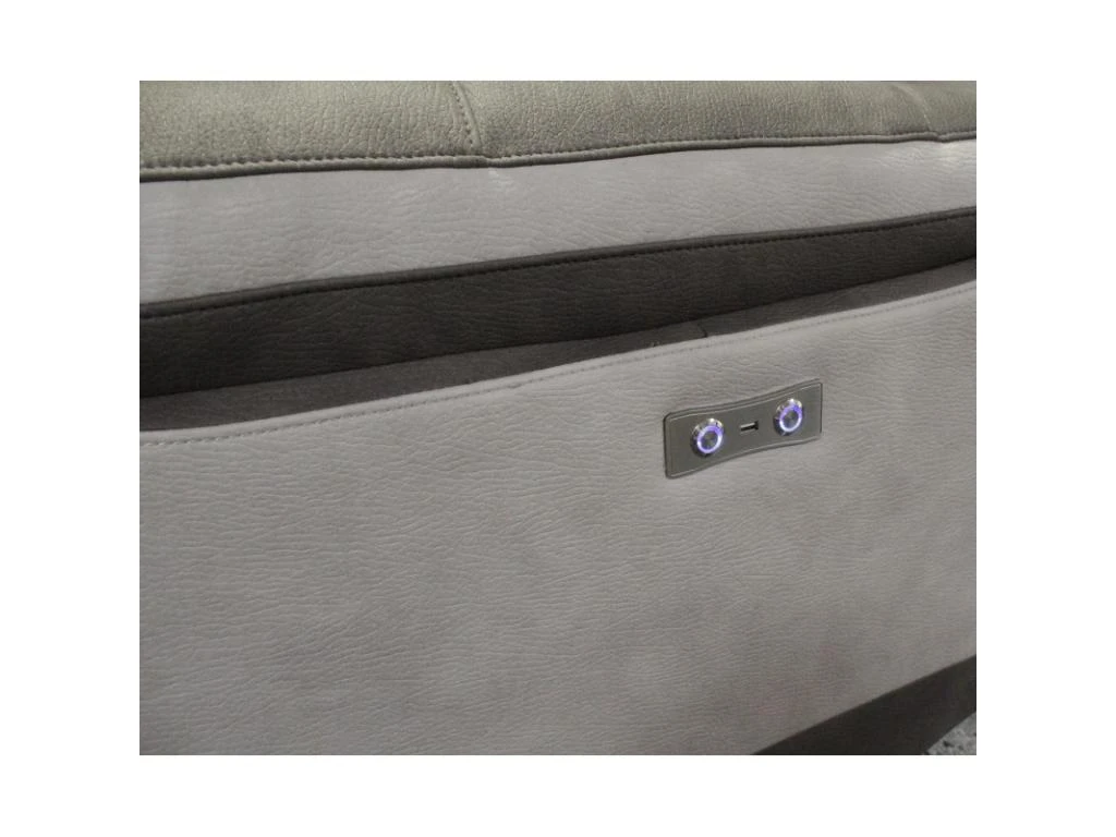 Canapé Relaxation 2,5 Places Motorisé En Tissu Bicolore Taupe - CLARA 3 Canapé Relaxation 2,5 Places Motorisé En Tissu Bicolore Taupe - CLARA – Image 3