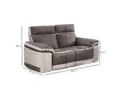 Canapé Relaxation 2,5 Places Motorisé En Tissu Bicolore Taupe - CLARA 8 Canapé Relaxation 2,5 Places Motorisé En Tissu Bicolore Taupe - CLARA -Deco.fr Soldes Boutique canape 14503219