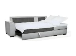 Canapé Angle Convertible Réversible 4 Places MONTREAL - Tissu Gris Clair - L 247 X P 158 X H 92 Cm -Deco.fr Soldes Boutique canape 14606977