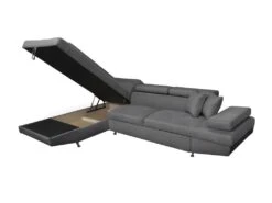 Canapé D'angle RIO Convertible Avec Coffre En Microfibre - Angle Gauche, Gris -Deco.fr Soldes Boutique canape 14641259