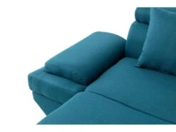 Canapé D'Angle Panoramique MAIA Convertible En Tissu - Angle Droit, Bleu Canard -Deco.fr Soldes Boutique canape 14643979