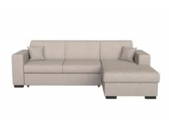 Canapé D'angle FUJI XL Convertible Avec Coffre En Tissu - Angle Droit, Beige