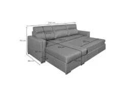 Canapé D'angle KEI Réversible Convertible En Tissu - Gris Anthracite -Deco.fr Soldes Boutique canape 14647161