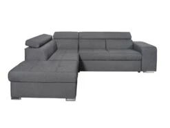 Canapé D'angle SOAN Convertible En Tissu - Gris Anthracite - Angle Gauche