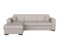 Canapé D'angle FUJI XL Convertible Avec Coffre En Tissu - Angle Gauche, Beige