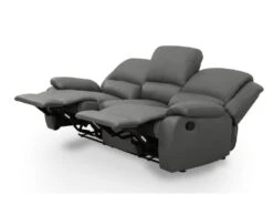 Canapé Relaxation 3 Places Simili Cuir DETENTE - Gris -Deco.fr Soldes Boutique canape 14650119