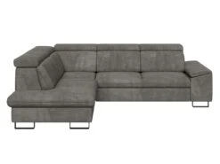 Canapé D'angle Gauche Convertible En Velours Gris DIMARO 11 Canapé D'angle Gauche Convertible En Velours Gris DIMARO -Deco.fr Soldes Boutique canape 14651231