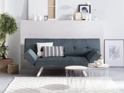 Canapé Convertible 3 Places En Tissu Bleu Foncé BRISTOL