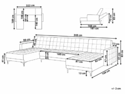 Canapé Panoramique Convertible En Tissu Gris Foncé 5 Places ABERDEEN 12 Canapé Panoramique Convertible En Tissu Gris Foncé 5 Places ABERDEEN -Deco.fr Soldes Boutique canape 14825859