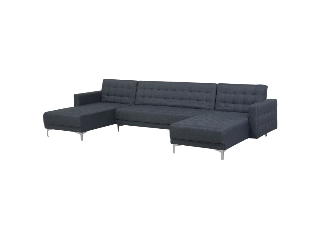 Canapé Panoramique Convertible En Tissu Gris Foncé 5 Places ABERDEEN 4 Canapé Panoramique Convertible En Tissu Gris Foncé 5 Places ABERDEEN – Image 4