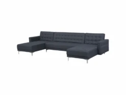 Canapé Panoramique Convertible En Tissu Gris Foncé 5 Places ABERDEEN 15 Canapé Panoramique Convertible En Tissu Gris Foncé 5 Places ABERDEEN -Deco.fr Soldes Boutique canape 14825865