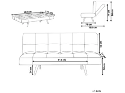 Canapé Convertible 3 Places En Tissu Beige INGARO -Deco.fr Soldes Boutique canape 14826385