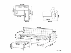 Canapé Angle Gauche Convertible En Tissu Gris Foncé 4 Places Avec Pouf ABERDEEN -Deco.fr Soldes Boutique canape 14826615