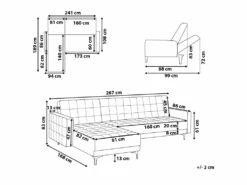 Canapé Angle Droite Convertible En Tissu Gris 4 Places ABERDEEN -Deco.fr Soldes Boutique canape 14826733