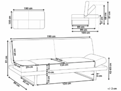 Canapé Convertible 2 Places En Tissu Gris Clair YORK -Deco.fr Soldes Boutique canape 14826807