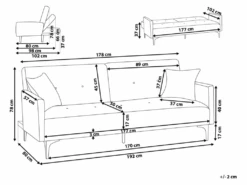 Canapé Convertible 3 Places En Tissu Rouge LUCAN -Deco.fr Soldes Boutique canape 14828483