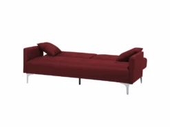 Canapé Convertible 3 Places En Tissu Rouge LUCAN -Deco.fr Soldes Boutique canape 14828489