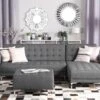 Canapé Angle Gauche Convertible En Tissu Gris Clair 4 Places Avec Pouf ABERDEEN -Deco.fr Soldes Boutique canape 14876757