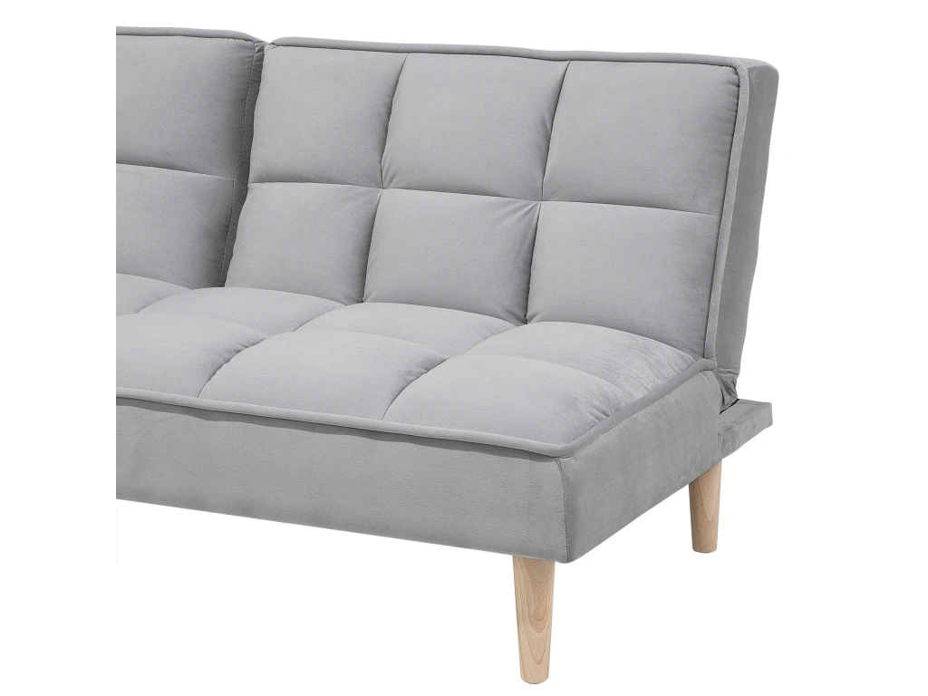 Canapé Convertible 3 Places En Tissu Gris Clair SILJAN 10 Canapé Convertible 3 Places En Tissu Gris Clair SILJAN – Image 10
