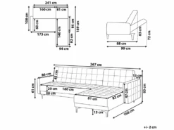 Canapé Angle Gauche Convertible En Tissu Gris Foncé 4 Places ABERDEEN -Deco.fr Soldes Boutique canape 14926825