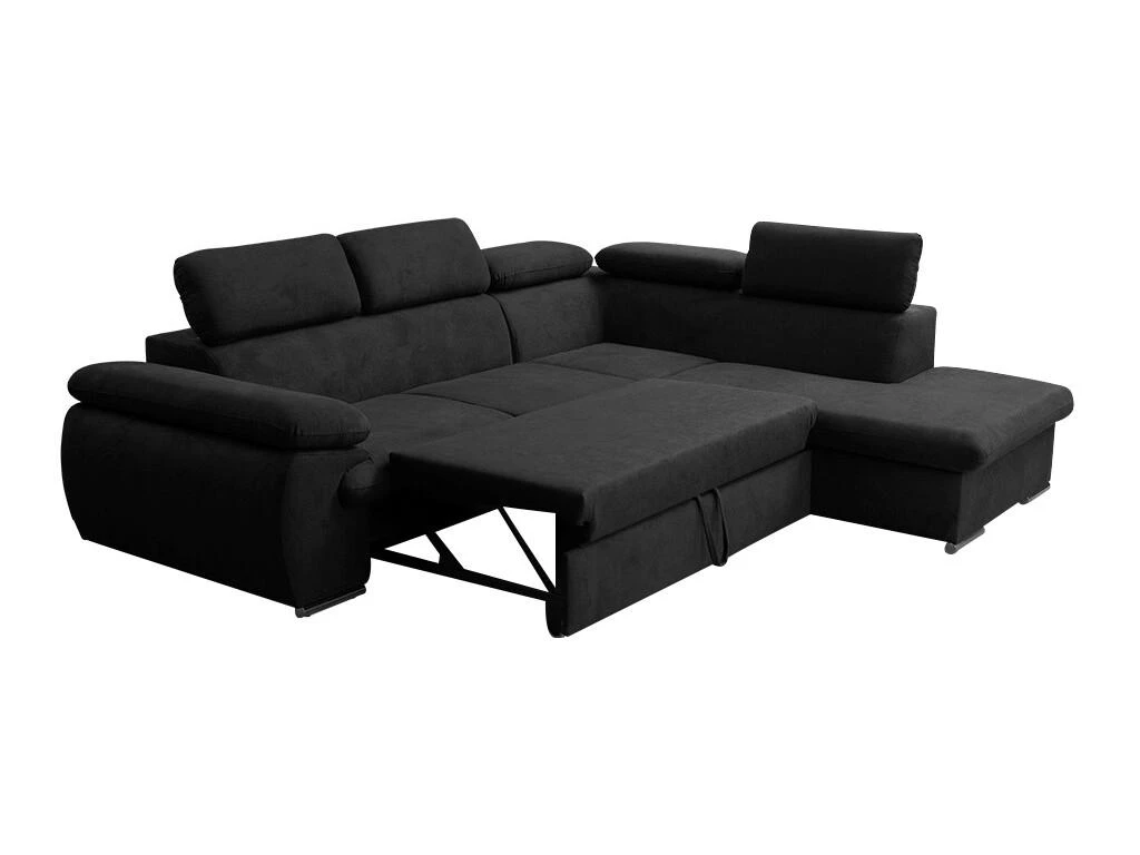 Canapé D'angle Convertible En Tissu Avec Coffre De Rangement FABIEN - Noir - Angle Droit 3 Canapé D'angle Convertible En Tissu Avec Coffre De Rangement FABIEN - Noir - Angle Droit – Image 3