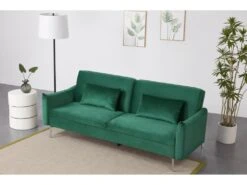 BETTY - Canapé Design Convertible 3 Places En Velours Vert
