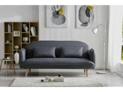 Sotchi Gris - Canapé Convertible Scandinave - 3 Places