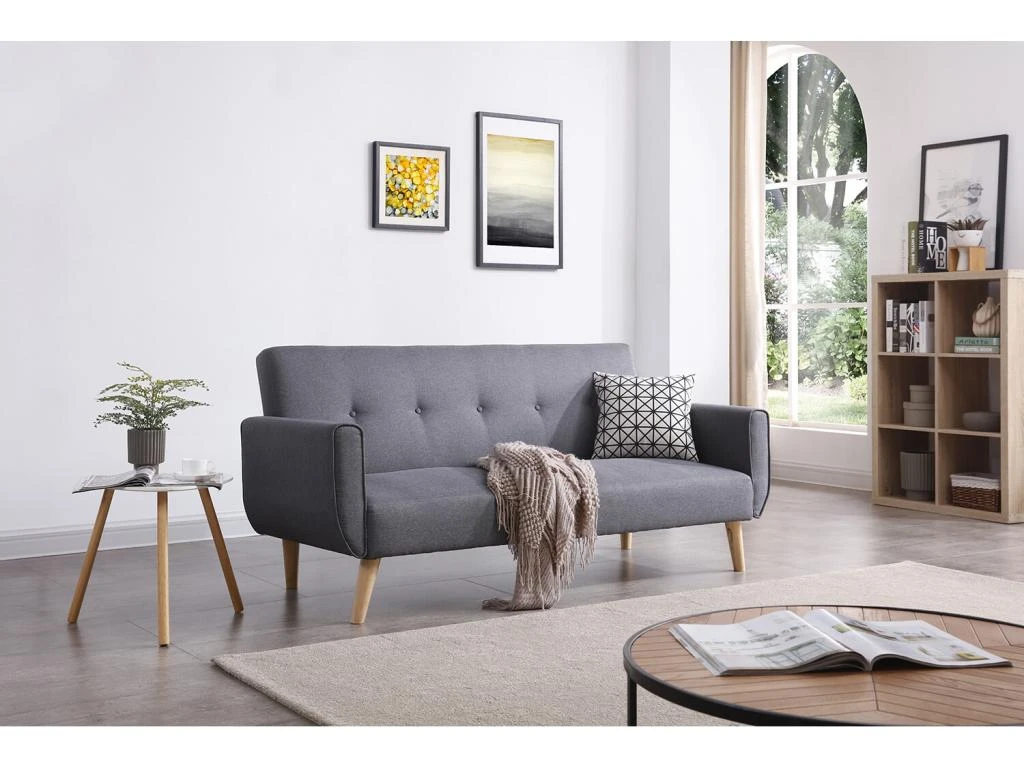 Berlin Gris : Canapé Scandinave Convertible 3 Places Gris 4 Berlin Gris : Canapé Scandinave Convertible 3 Places Gris – Image 4