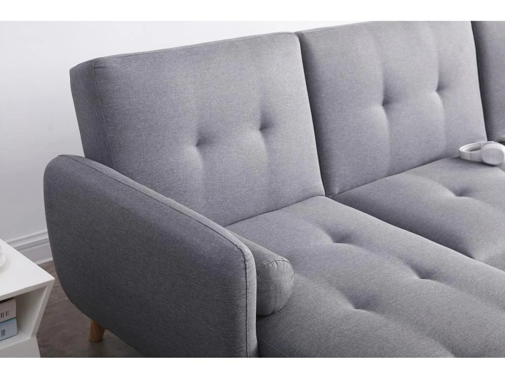 Leskä Gris : Canapé Scandinave Convertible 3 Places Gris 10 Leskä Gris : Canapé Scandinave Convertible 3 Places Gris – Image 10