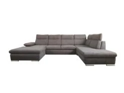 Canapé D'angle Gauche Panoramique Convertible En Tissu Anthracite SUNTER II -Deco.fr Soldes Boutique canape 15120857