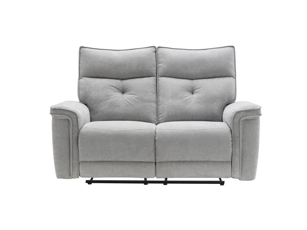 Canapé 2 Places Relax électrique En Tissu Gris BENJAMIN 3 Canapé 2 Places Relax électrique En Tissu Gris BENJAMIN – Image 3